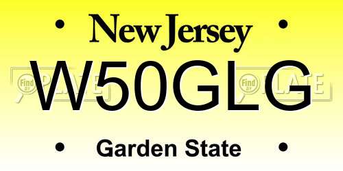 W50GLG New Jersey License Plate