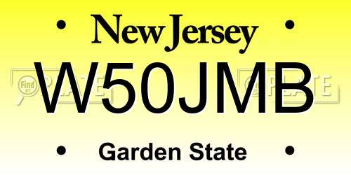 W50JMB New Jersey License Plate
