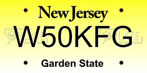W50KFG New Jersey License Plate