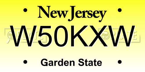W50KXW New Jersey License Plate