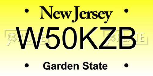 W50KZB New Jersey License Plate