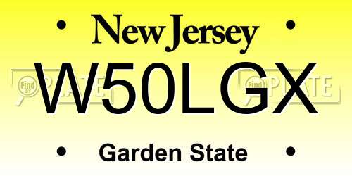 W50LGX New Jersey License Plate