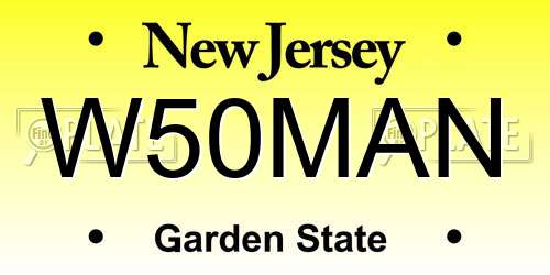 W50MAN New Jersey License Plate