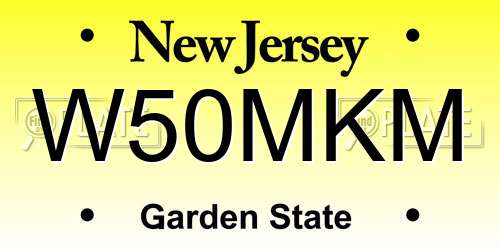 W50MKM New Jersey License Plate