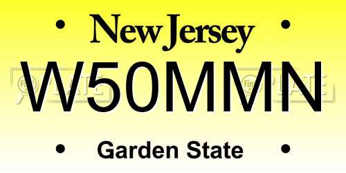 W50MMN New Jersey License Plate