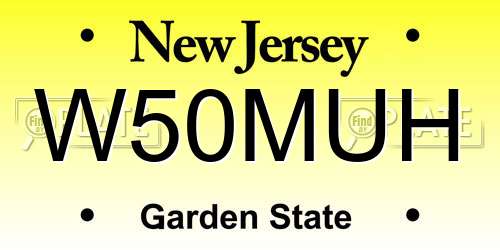W50MUH New Jersey License Plate
