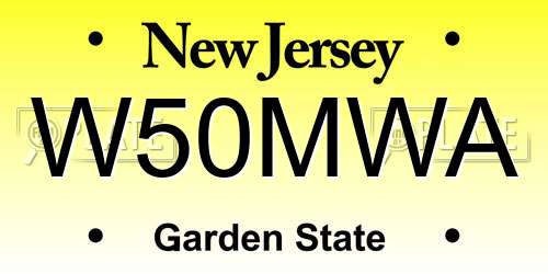 W50MWA New Jersey License Plate