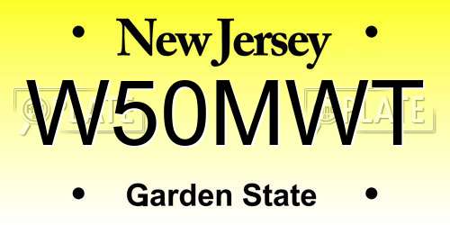 W50MWT New Jersey License Plate