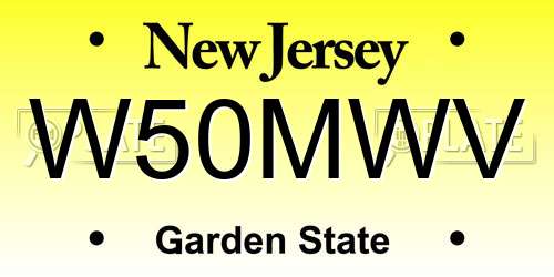 W50MWV New Jersey License Plate