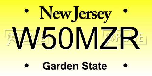 W50MZR New Jersey License Plate