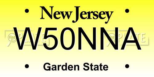 W50NNA New Jersey License Plate