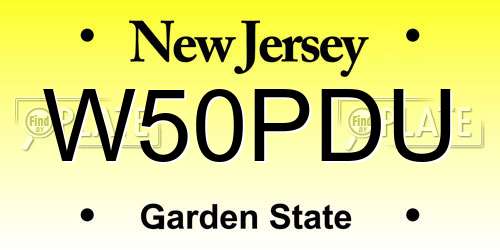 W50PDU New Jersey License Plate