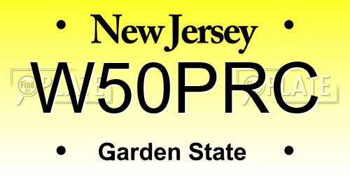 W50PRC New Jersey License Plate