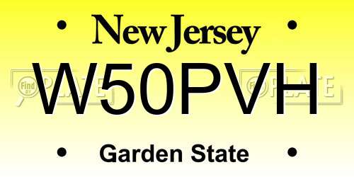W50PVH New Jersey License Plate