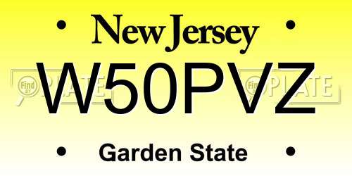 W50PVZ New Jersey License Plate