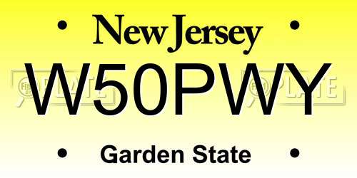 W50PWY New Jersey License Plate