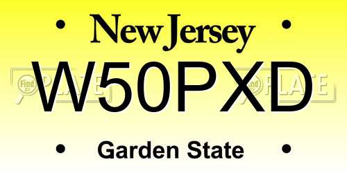 W50PXD New Jersey License Plate
