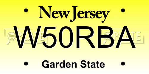 W50RBA New Jersey License Plate