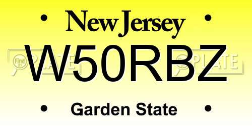 W50RBZ New Jersey License Plate