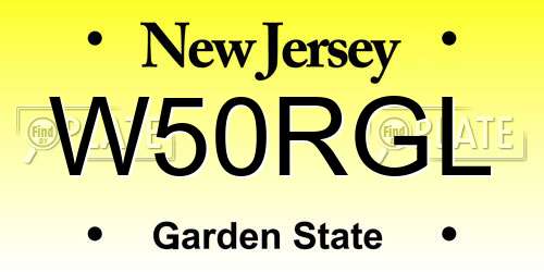 W50RGL New Jersey License Plate