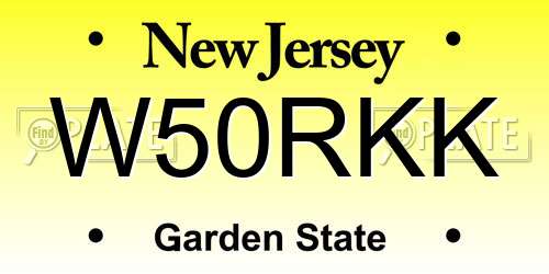W50RKK New Jersey License Plate
