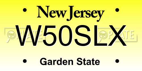 W50SLX New Jersey License Plate