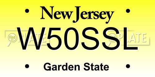 W50SSL New Jersey License Plate