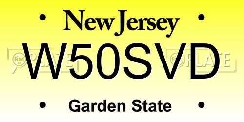 W50SVD New Jersey License Plate