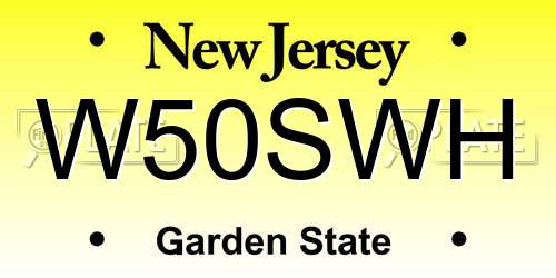 W50SWH New Jersey License Plate