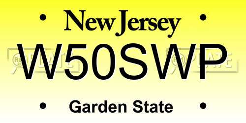 W50SWP New Jersey License Plate