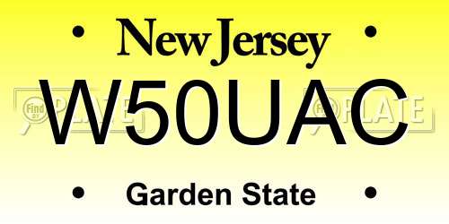W50UAC New Jersey License Plate