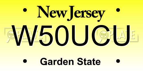 W50UCU New Jersey License Plate