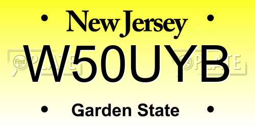 W50UYB New Jersey License Plate