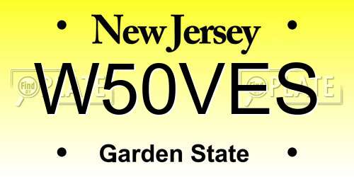 W50VES New Jersey License Plate