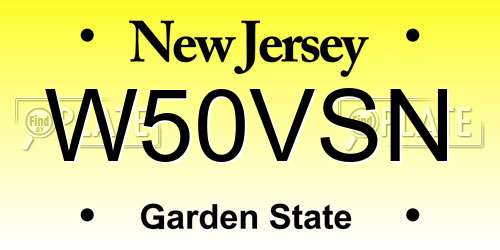 W50VSN New Jersey License Plate