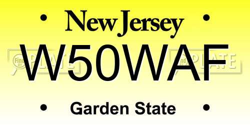 W50WAF New Jersey License Plate