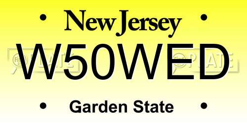 W50WED New Jersey License Plate