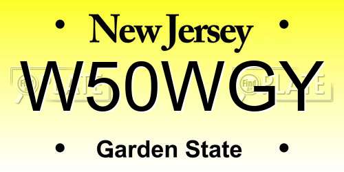 W50WGY New Jersey License Plate
