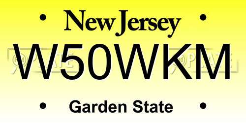 W50WKM New Jersey License Plate