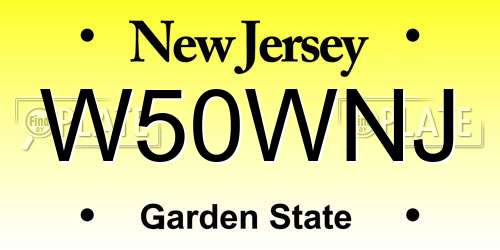 W50WNJ New Jersey License Plate