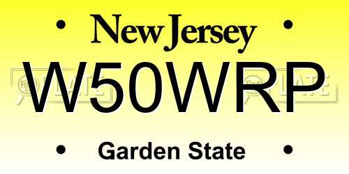 W50WRP New Jersey License Plate