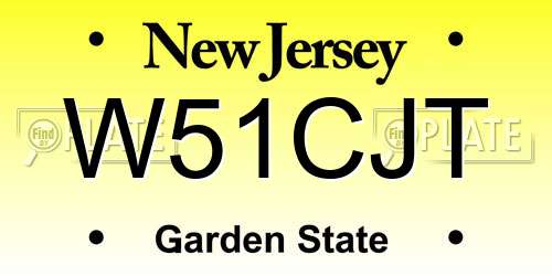 W51CJT New Jersey License Plate
