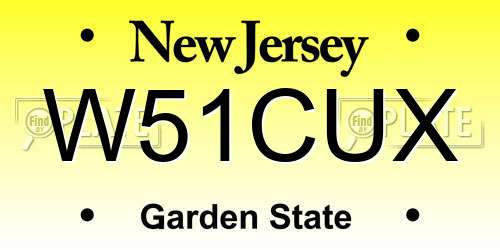 W51CUX New Jersey License Plate