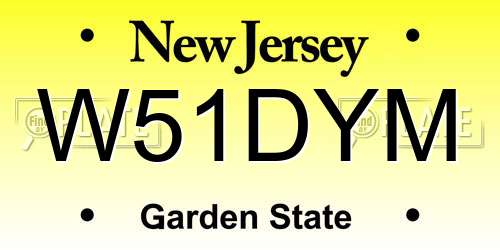 W51DYM New Jersey License Plate