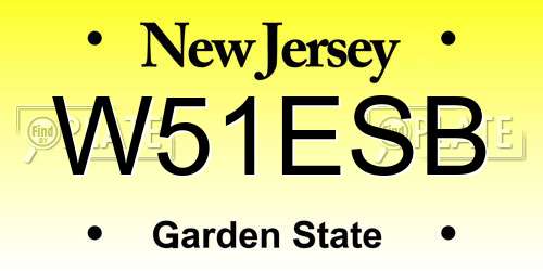 W51ESB New Jersey License Plate