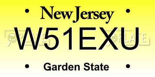 W51EXU New Jersey License Plate