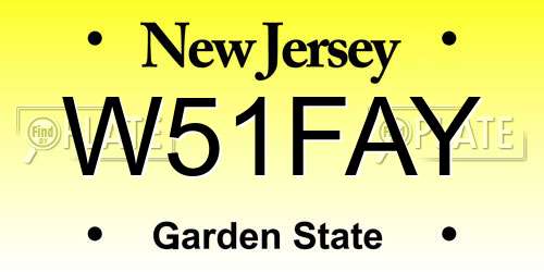W51FAY New Jersey License Plate