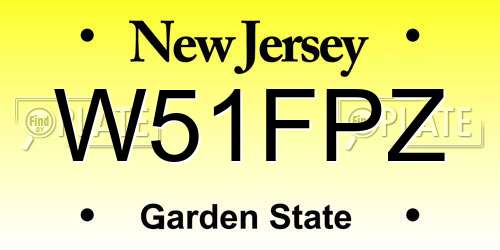 W51FPZ New Jersey License Plate