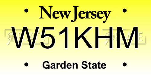 W51KHM New Jersey License Plate