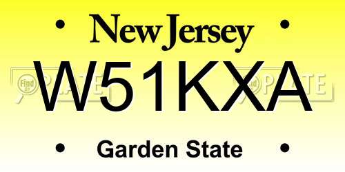 W51KXA New Jersey License Plate
